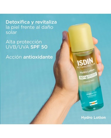 FOTOPROTECTOR ISDIN HYDRO LOTION SPF50 PROTECT & DETOX 200ML.