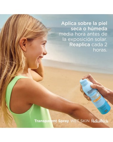 FOTOPROTECTOR ISDIN PEDIATRICS TRANSPARENT SPRAY WET SKIN SPF50 250ML.