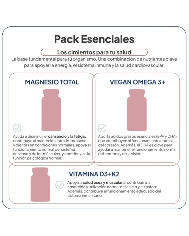 IVB PACK ESENCIALES (MAGNESIO TOTAL, VITAMINA D3/K2, VEGAN OMEGA3+))